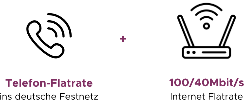 fon and surf icon mit Text